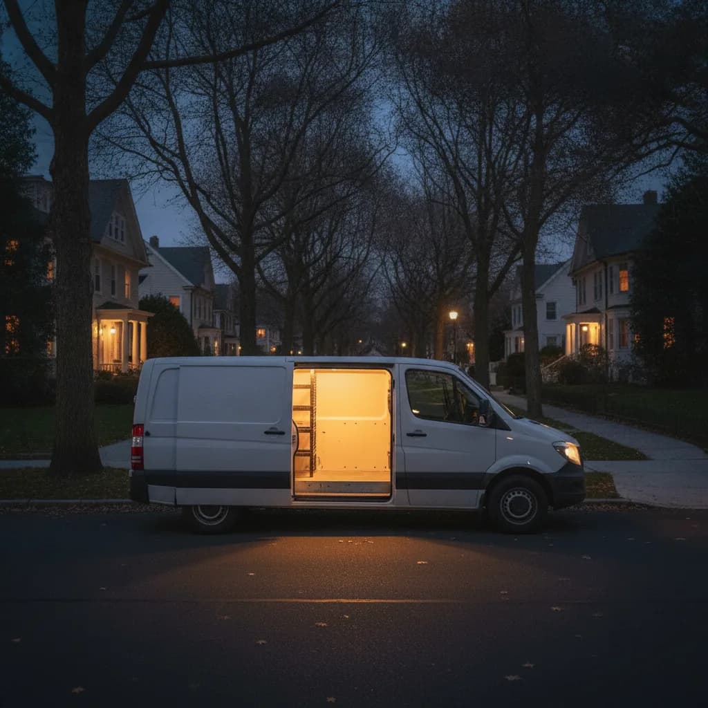 Lieferwagen am Abend